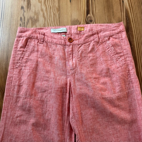 Anthropologie Pilcro Linen Blend Coral Wide Leg Trouser - Picture 5 of 11
